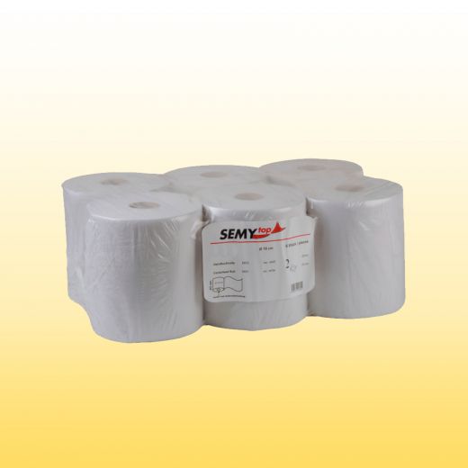 6 Papierhandtuchrollen 19cm 2-lagig grauwei� 150m perforiert